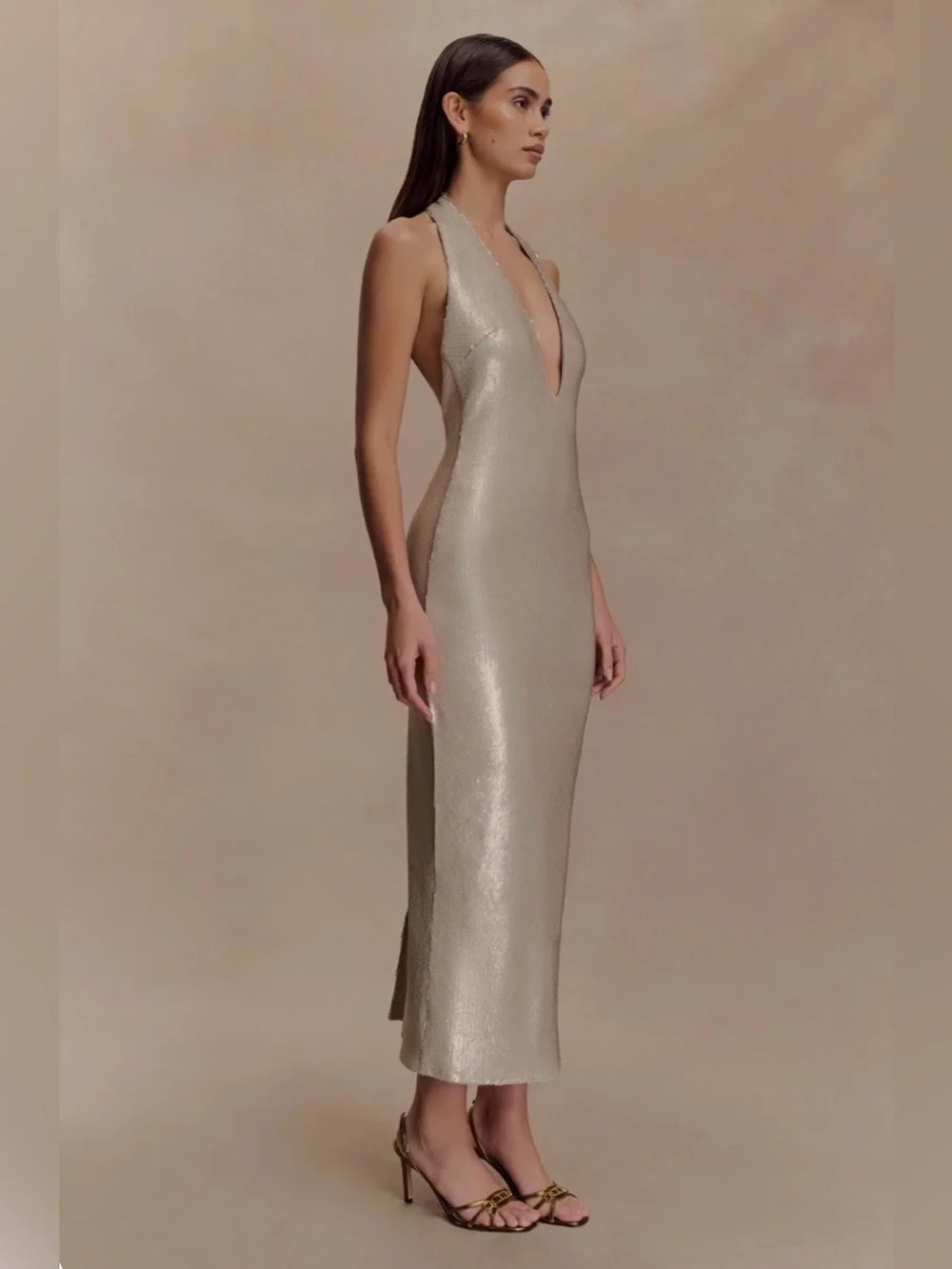 the dress blue or gold Navy Blue Long Prom Dress with Gold Sequins